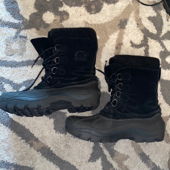 Sorel Antarctic black suede mens waterproof snow boots sz 12 EUC! - Picture 1 of 4